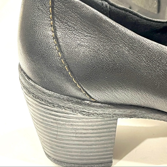 BOC Born Concept Black Leather Slip-On Booties, Loafer Style W/Chunky Heel. 11M - Picture 10 of 15